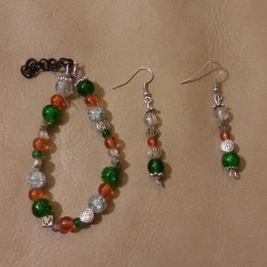 Handmade bracelet and earrings